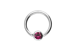 Titanium Closed Clamping Ball Ring Flat Disc Crystal piercinginspiration®