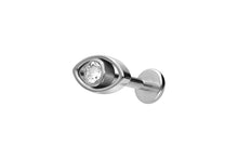 Load the image into the gallery viewer, Titanium Internally Threaded Labret Eye Crystal Ear Piercing piercinginspiration®