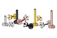 Titan Innengewinde Labret 5 Kristalle Blume Ohrpiercing piercinginspiration®