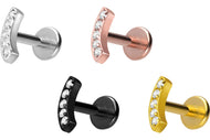 Titan Innengewinde Labret Bogen 5 Kristalle Ohrpiercing piercinginspiration®