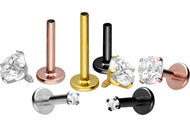 Titan Kristall Rund Innengewinde Labret Ohrpiercing piercinginspiration®