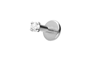 Titanium crystal round internal thread labret ear piercing piercinginspiration®