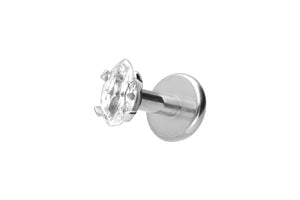 Titanium Crystal Oval Drop Labret Ear Piercing piercinginspiration®