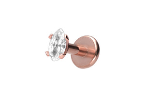Titanium Crystal Oval Drop Labret Ear Piercing piercinginspiration®