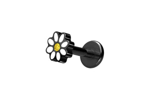 Titan Innengewinde Labret Gänseblümchen Kristall Blume Ohrpiercing Platte Flach piercinginspiration®