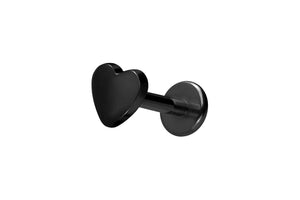 Titanium Internally Threaded Labret Heart Ear Piercing piercinginspiration®