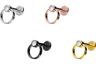 Titan Kristall Klemmkugelring Innengewinde Labret Ohrpiercing piercinginspiration®