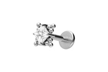 Load image into gallery viewer, Titanium Female Threaded Labret Diamond Crystal Ball Triangles Ear Piercing Plate Flat piercinginspiration®