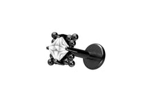 Load image into gallery viewer, Titanium Female Threaded Labret Diamond Crystal Ball Triangles Ear Piercing Plate Flat piercinginspiration®