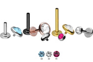Titan Innengewinde Labret Kristalle Flache Disc Ohrpiercing piercinginspiration®