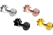 Upload the picture to the gallery viewer, titanium female thread labret dog paw paw barbell ear piercing piercinginspiration®
