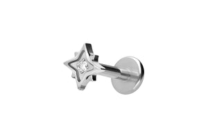Titanium Female Thread Labret Star Polar Crystal Ear Piercing Plate Flat piercinginspiration®