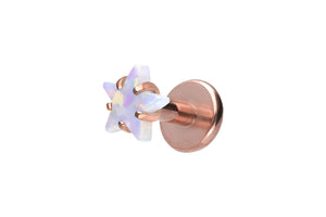 Titanium star opal labret internal thread ear piercing piercinginspiration®