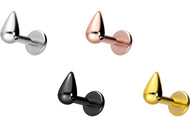 Titan Tropfen Innengewinde Labret Kristall Barbell Innengewinde Ohrpiercing piercinginspiration®
