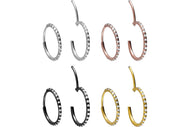 Titan Kreolen Clicker Ring Paar Mulitple Epoxy Kristalle Ohrringe piercinginspiration®