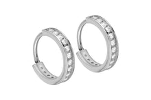 Upload the picture to the gallery viewer, Titanium Hoop Earrings Clicker Ring Crystals Stud Earrings Pair of Wide Earrings piercinginspiration®