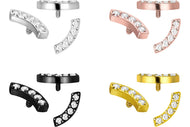 Titan 5 Kristalle Bogen Schraubaufsatz mit Außengewinde piercinginspiration®