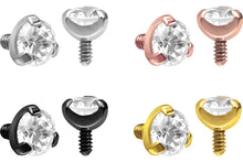 Load the picture into the gallery viewer, titanium crystal round screw attachment with external thread piercinginspiration®