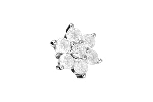 Titanium crystals flower crystal flower screw attachment with external thread piercinginspiration®