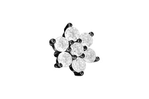 Titanium crystals flower crystal flower screw attachment with external thread piercinginspiration®