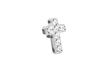 Load the picture into the gallery viewer, Titanium Cross Crystals Screw Attachment with External Thread piercinginspiration®