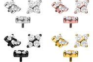 Titan 4 Kristalle Stern Schraubaufsatz mit Außengewinde piercinginspiration®