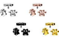 Titan Pfote Hund Schraubaufsatz mit Außengewinde piercinginspiration®