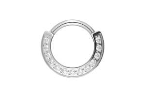 Titanium Multiple Set Crystals Pointed Clicker Ring piercinginspiration®