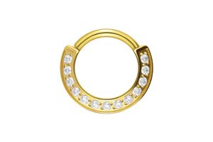 Titanium Multiple Set Crystals Pointed Clicker Ring piercinginspiration®