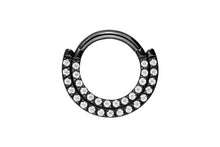 Upload the image to the gallery viewer, Titanium Multiple Crystals Two Rows Double Clicker Ring piercinginspiration®