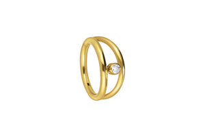 Titan Zweifach Kristall Doppel Ring 2 Ringe Clicker piercinginspiration®