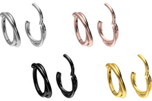 Load the image into the gallery viewer, Titanium Clicker 2 Rings Crossed piercinginspiration®