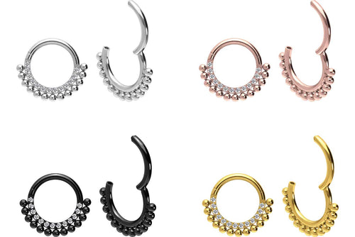 Titan 13 Kugeln Kristalle Clicker Ring piercinginspiration®
