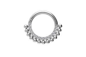 Titanium 13 balls crystals clicker ring piercinginspiration®