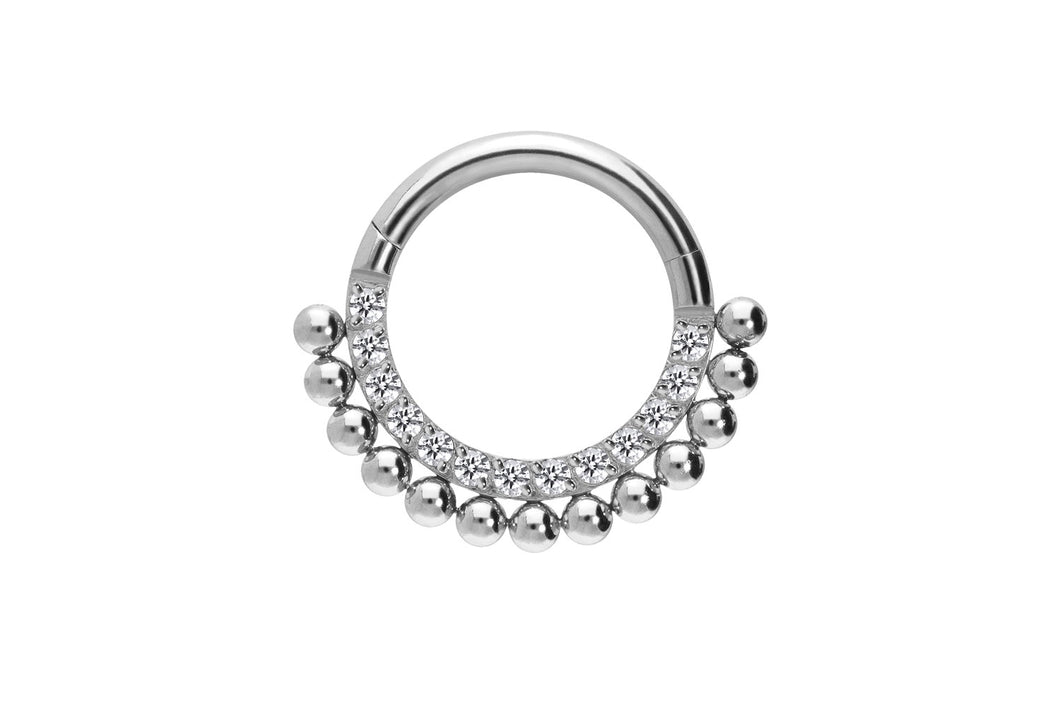 Titan 13 Kugeln Kristalle Clicker Ring piercinginspiration®