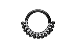 Titanium 13 balls crystals clicker ring piercinginspiration®