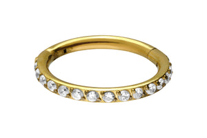 Titanium Clicker Ring Multiple Crystals piercinginspiration®
