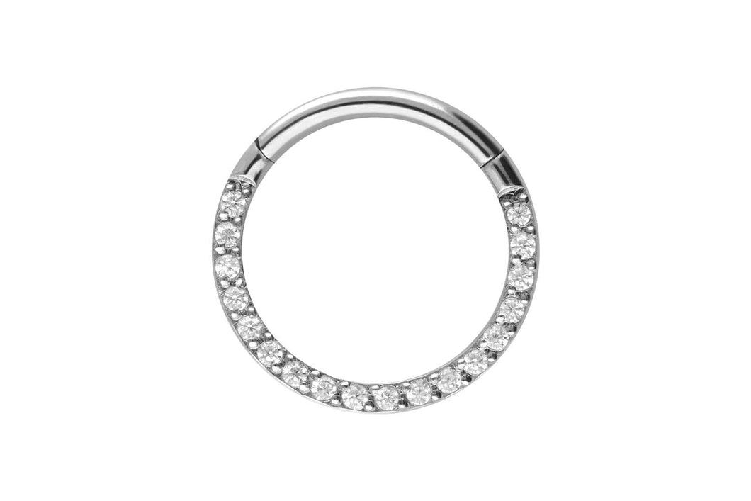 Titan Multiple Eingefasste Kristalle Clicker Ring piercinginspiration®
