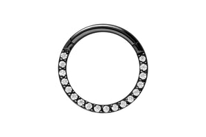 Titanium Multiple Edged Crystals Clicker Ring piercinginspiration®