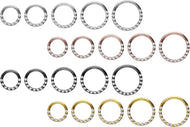 Titan Multiple Eingefasste Epoxy Kristalle Clicker Ring piercinginspiration®
