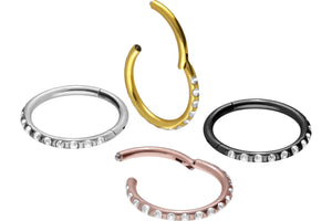 Titan Multiple Epoxy Kristalle Clicker Ring piercinginspiration®