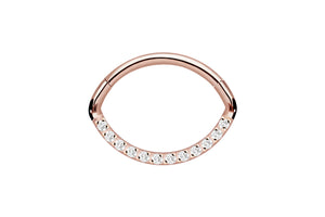 Titanium Multiple Set Crystals Oval Clicker Ring piercinginspiration®