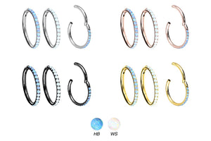 Titanium multiple set opal clicker ring piercinginspiration®