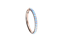 Load the image into the gallery viewer, Titanium Multiple Rimmed Opals Clicker Ring piercinginspiration®