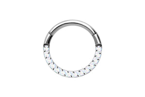 Titanium Rimmed Opal Clicker Ring piercinginspiration®